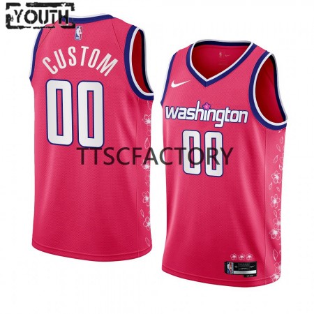 Maillot Basket Washington Wizards Personnalisé Nike 2022-23 City Edition Rose Swingman - Enfant